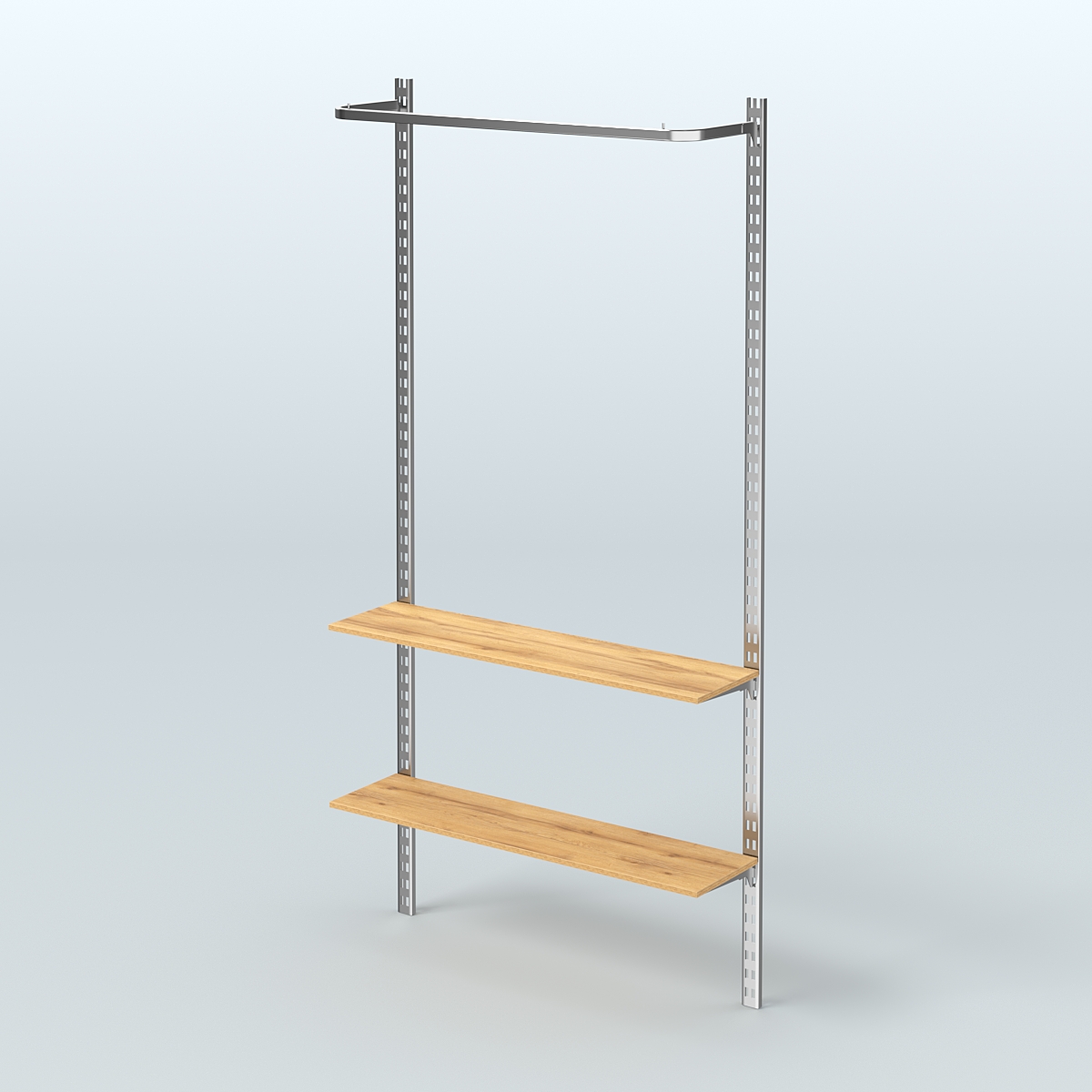 Система ГЛОБАЛ с П-образным поручнем и двумя полками из ДСП №8 (1200 мм) Дуб Золотистый