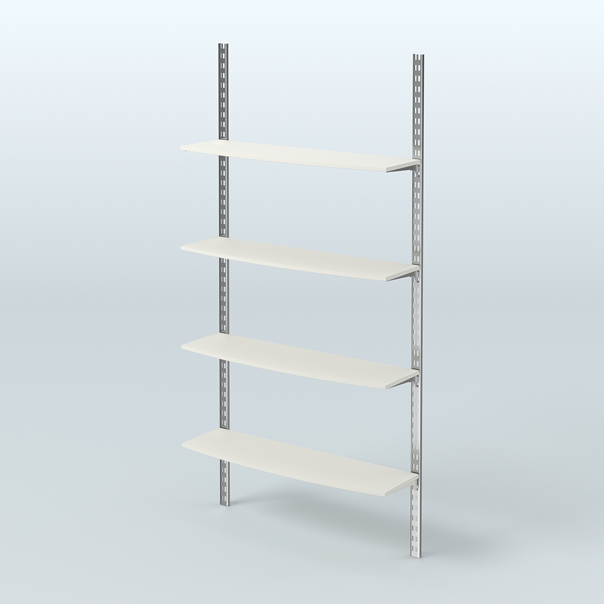 Система МГЛОБАЛ с четырьмя закругленными полками из ДСП №14 (1200 мм) Белый