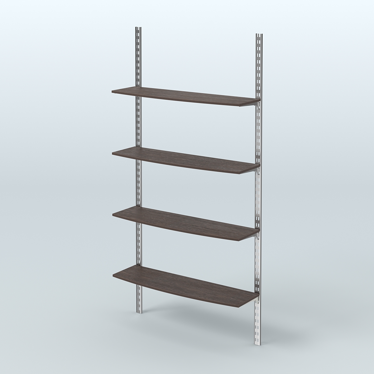Система МГЛОБАЛ с четырьмя закругленными полками из ДСП №14 (1200 мм) Дуб Венге