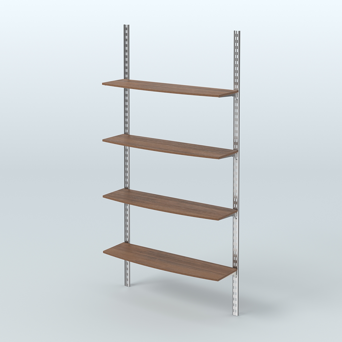 Система МГЛОБАЛ с четырьмя закругленными полками из ДСП №14 (1200 мм) Орех