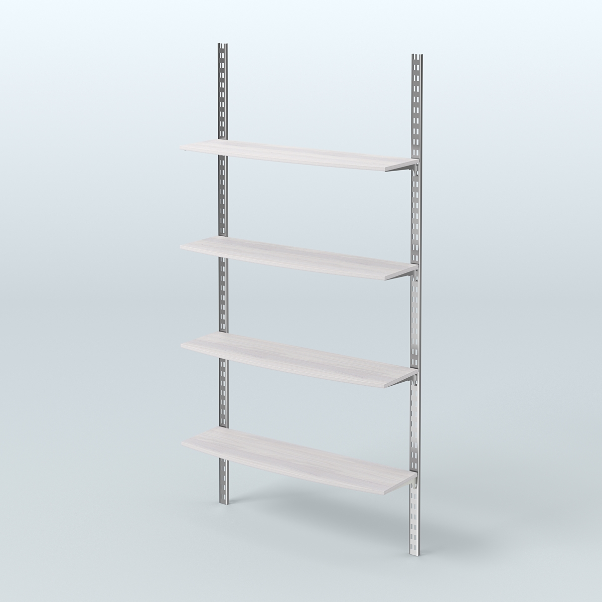 Система МГЛОБАЛ с четырьмя закругленными полками из ДСП №14 (1200 мм) Ясень Анкор светлый