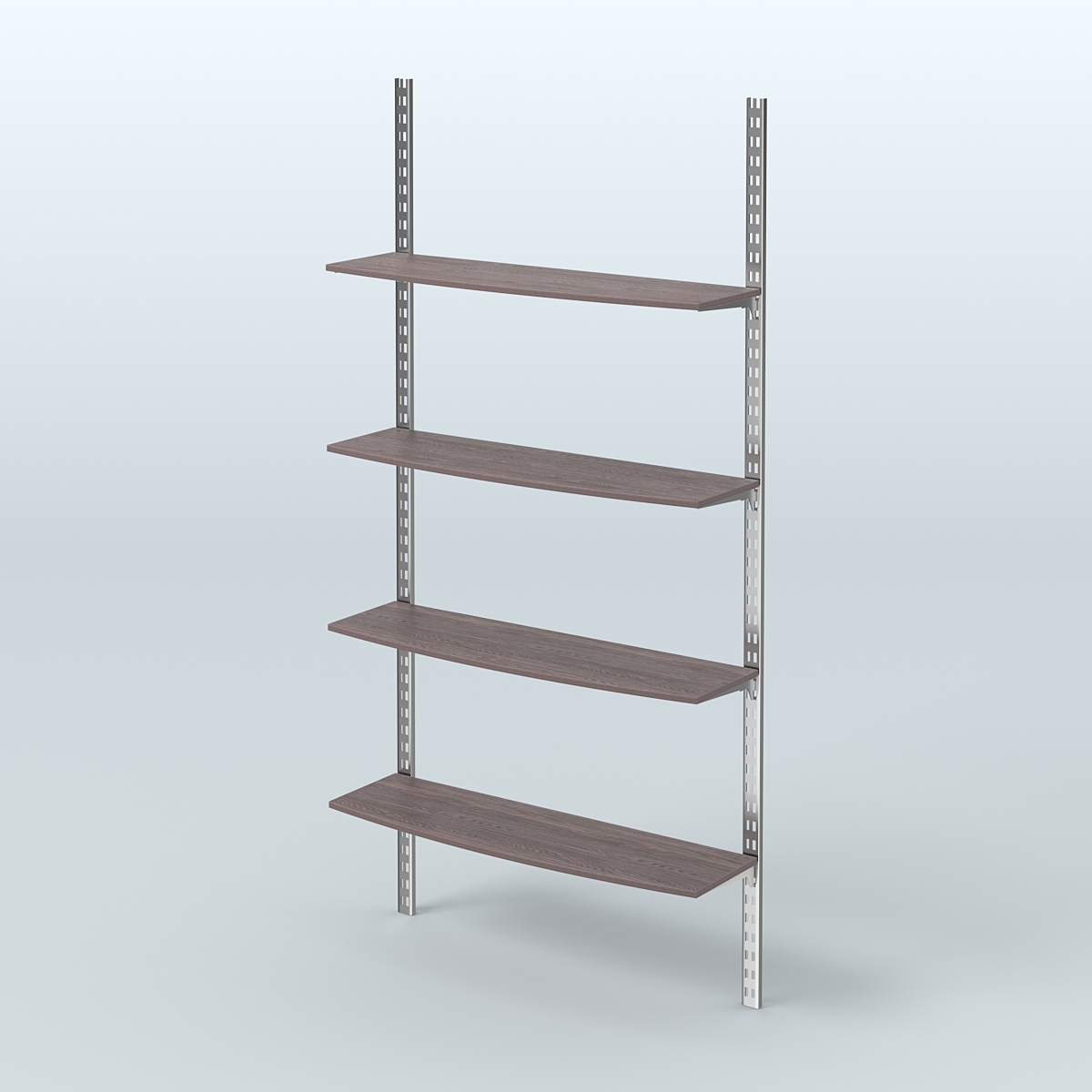 Система МГЛОБАЛ с четырьмя закругленными полками из ДСП №14 (1200 мм) Ясень Анкор темный