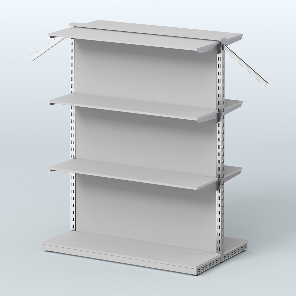 Система ЭЛЕГАНТ островная с задней стенкой и шестью прямыми полками ДСП №14 Серый