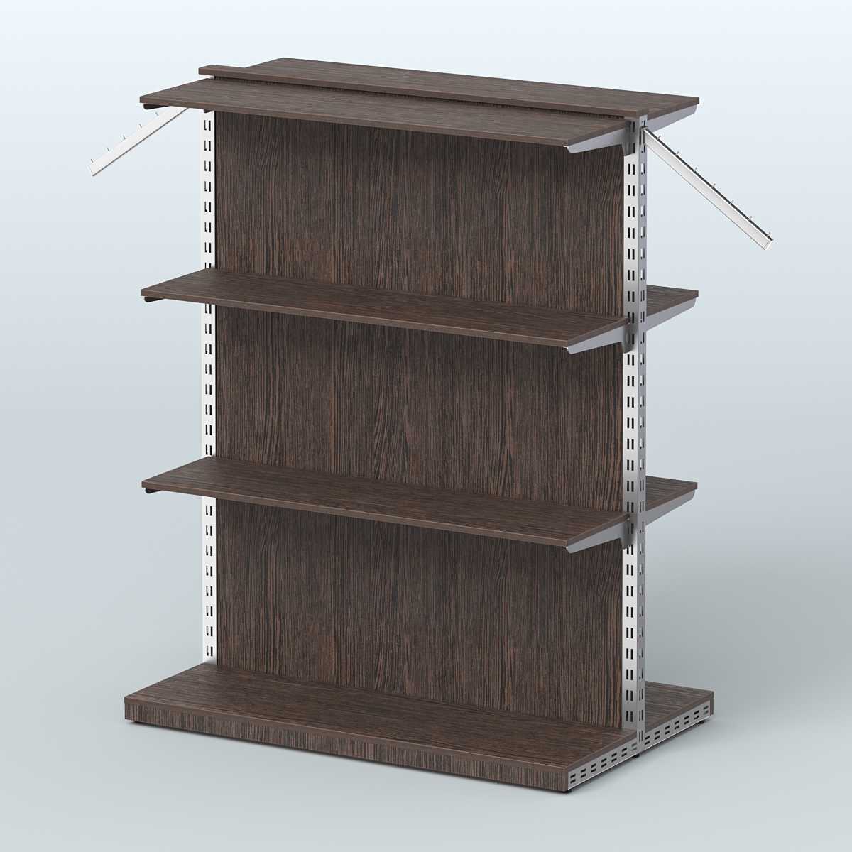 Система ЭЛЕГАНТ островная с задней стенкой и шестью прямыми полками ДСП №14 Дуб Венге