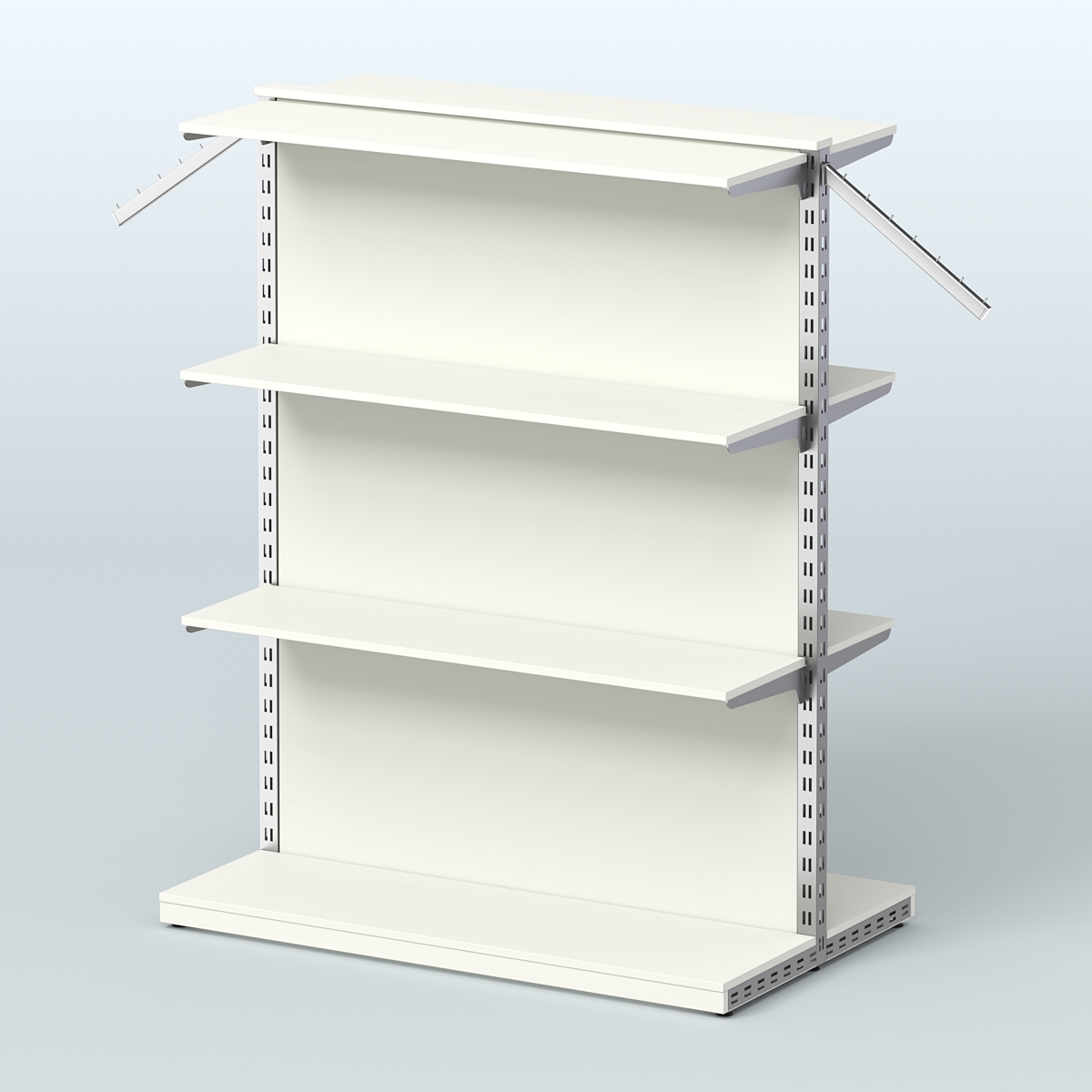 Система ЭЛЕГАНТ островная с задней стенкой и шестью прямыми полками ДСП №14 Белый