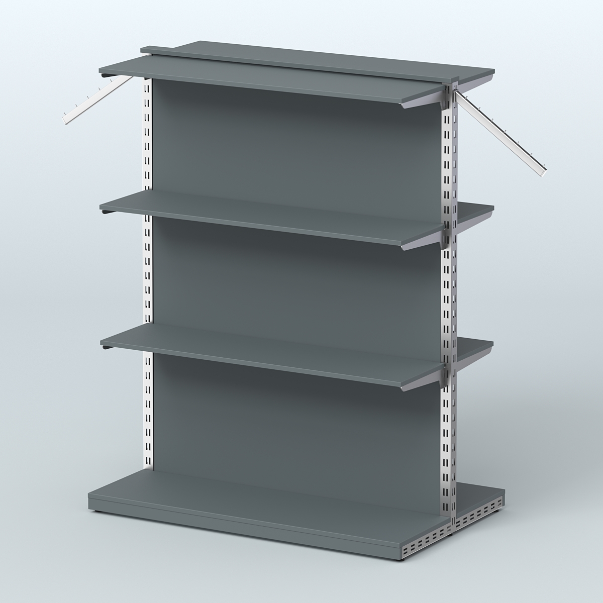 Система ЭЛЕГАНТ островная с задней стенкой и шестью прямыми полками ДСП №14 Темно-Серый