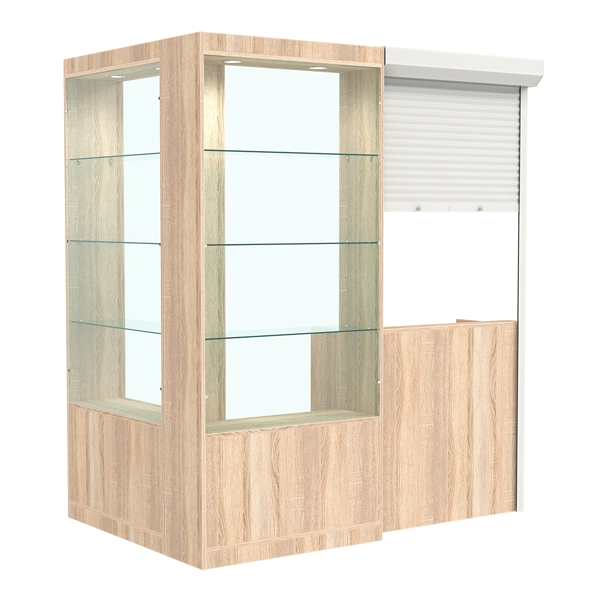 Угловой павильон №1-3П (2,16 кв.м) Дуб Сонома