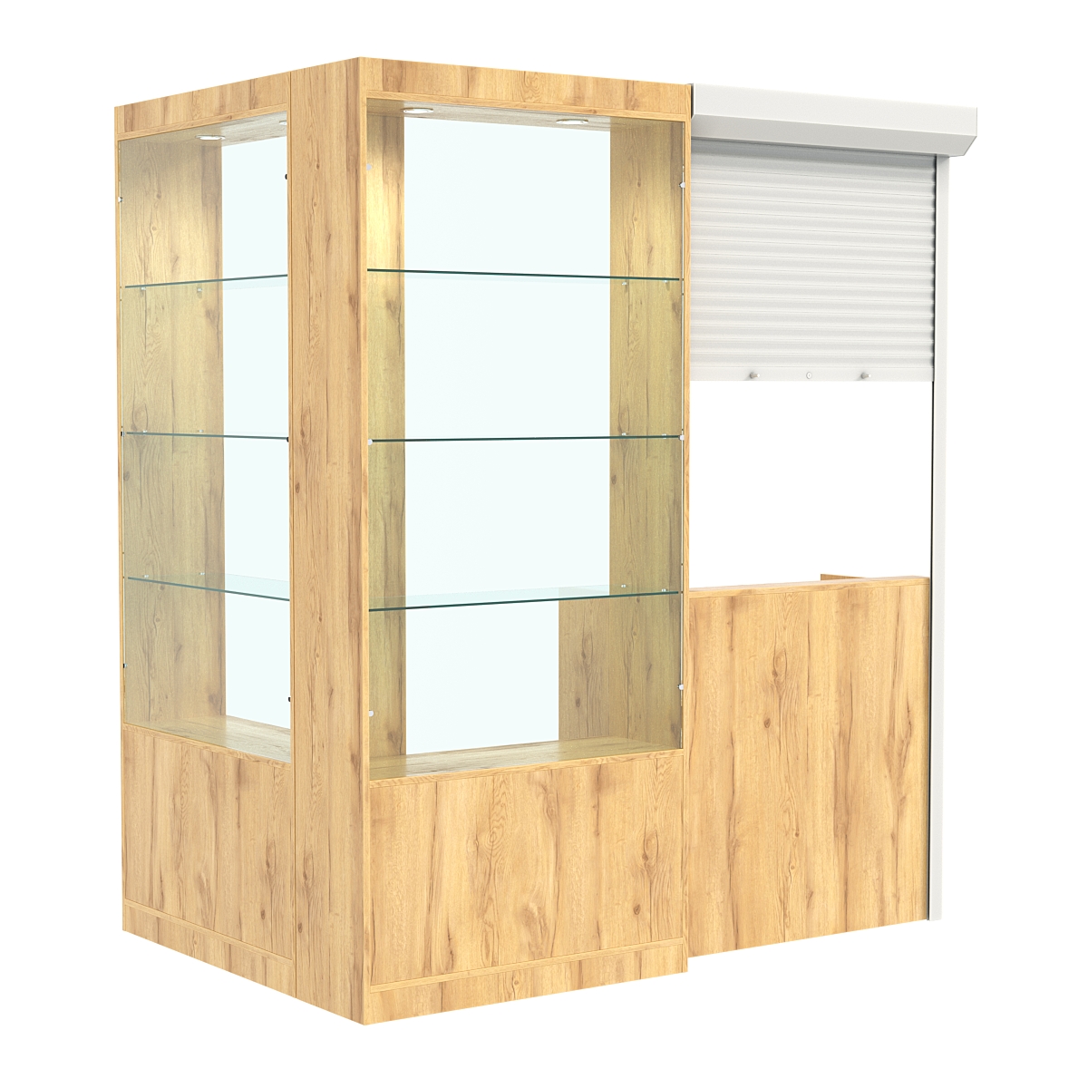 Угловой павильон №1-3П (2,16 кв.м) Дуб Золотистый