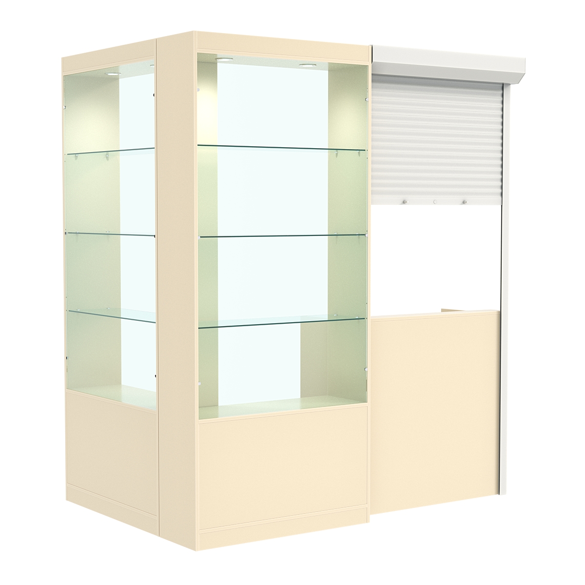 Угловой павильон №1-3П (2,16 кв.м) Крем Вайс