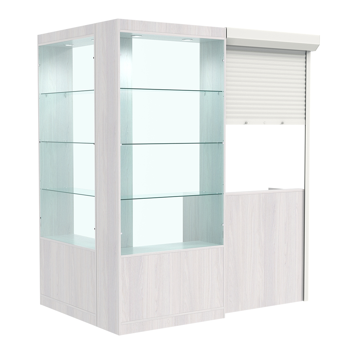 Угловой павильон №1-3П (2,16 кв.м) Ясень Анкор светлый