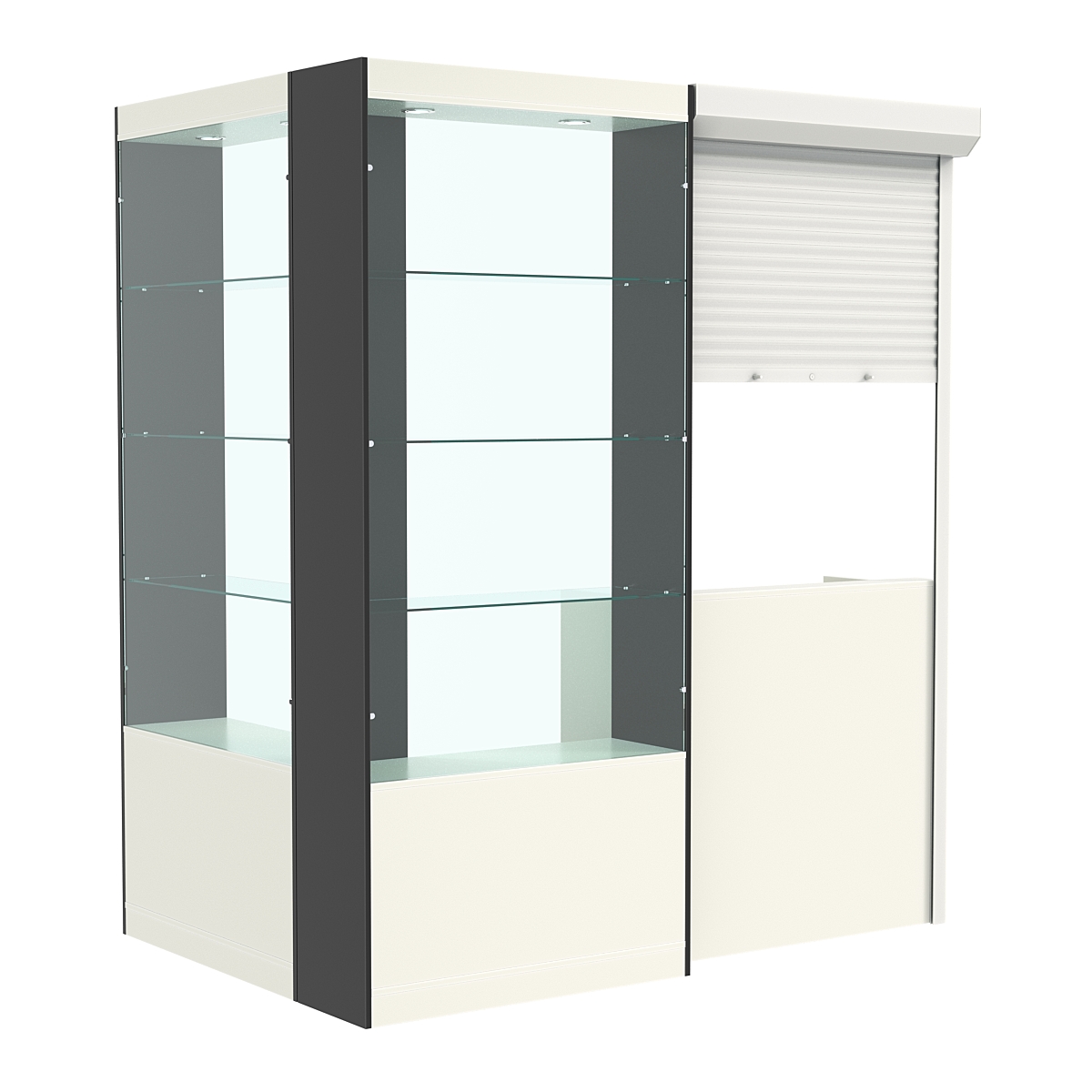 Угловой павильон №1-3П (2,16 кв.м) Белый и Черный