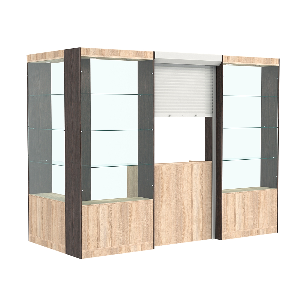 Угловой павильон №2-3П (3,24 кв.м) Дуб Сонома + Дуб Венге