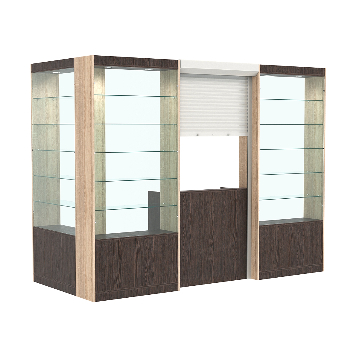 Угловой павильон №2-5П (3,24 кв.м) Дуб Венге и Дуб Сонома