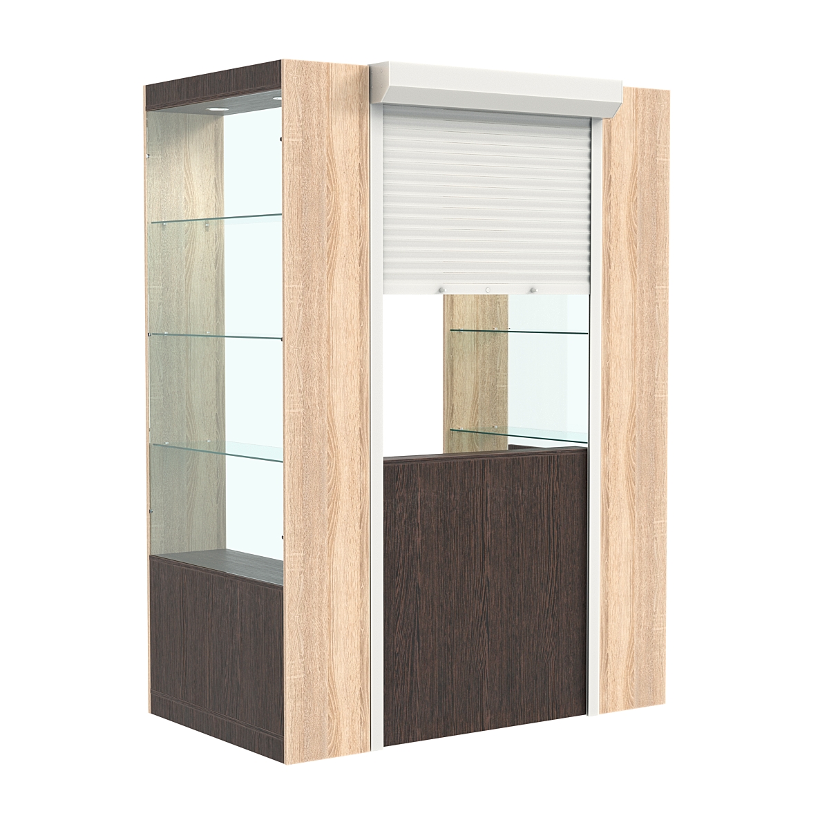 П-образный павильон №3-3П (1,35 кв.м) Дуб Венге и Дуб Сонома