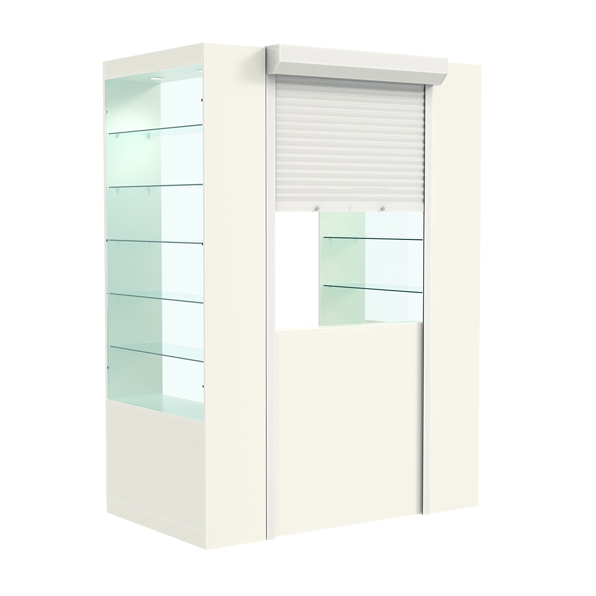 Недорогой П-образный павильон №3-5П (1,35 кв.м) Белый