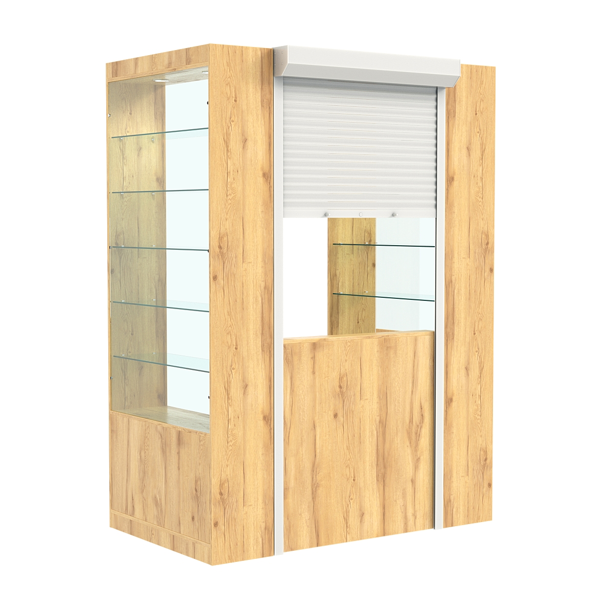 Недорогой П-образный павильон №3-5П (1,35 кв.м) Дуб Золотистый