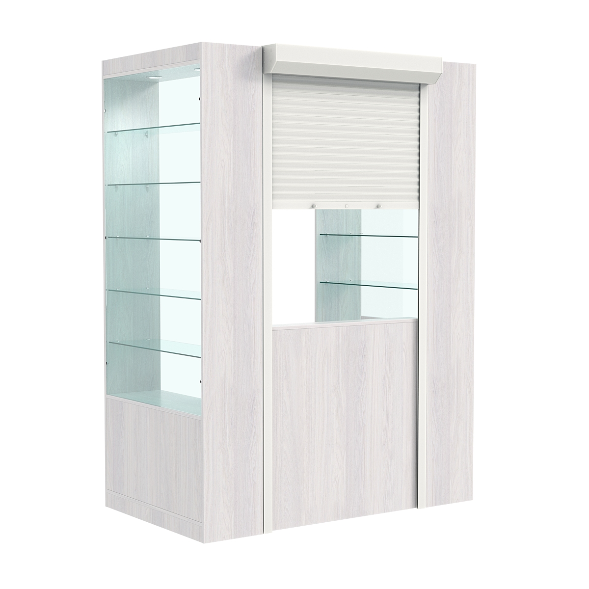 Недорогой П-образный павильон №3-5П (1,35 кв.м) Ясень Анкор светлый