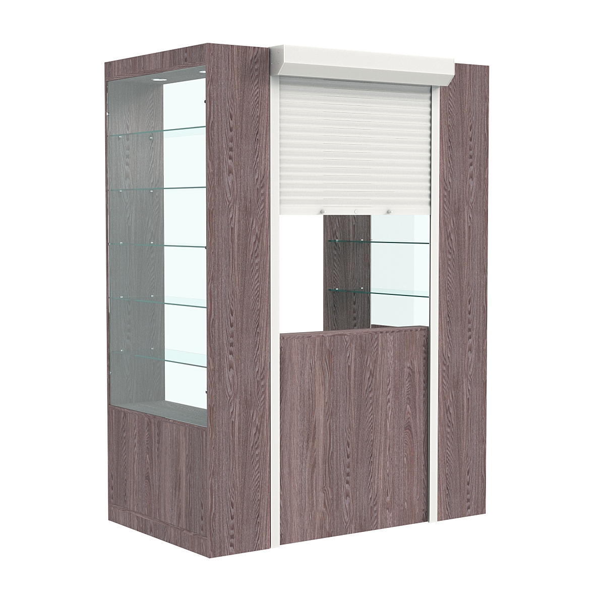 Недорогой П-образный павильон №3-5П (1,35 кв.м) Ясень Анкор темный