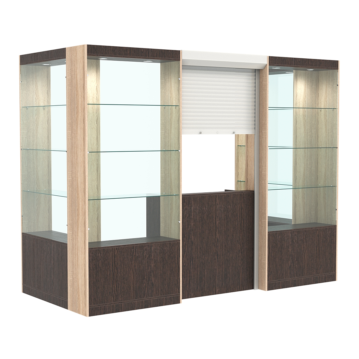 П-образный павильон №4-3П (3,24 кв.м) Дуб Венге и Дуб Сонома