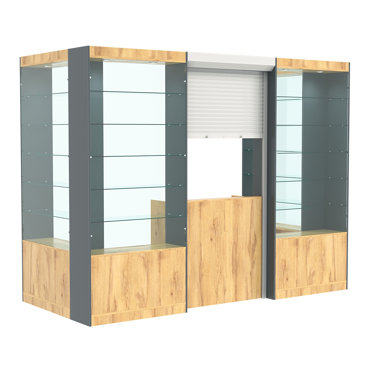 П-образный павильон №4-5П (3,24 кв.м) Дуб Золотистый и Темно-Серый