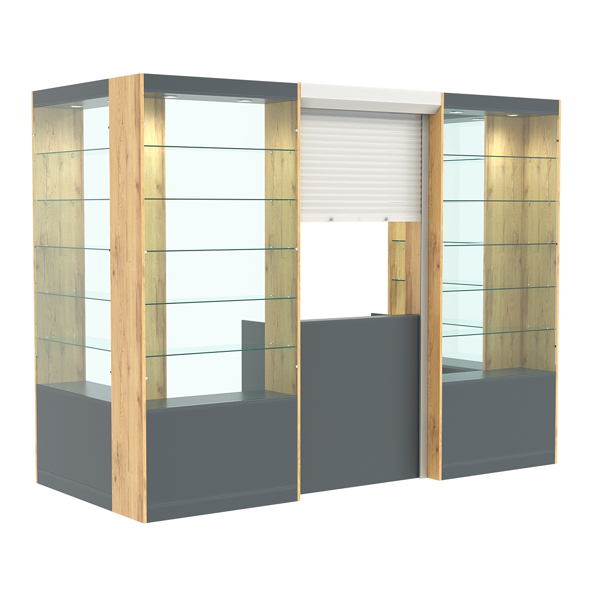 П-образный павильон №4-5П (3,24 кв.м) Темно-серый и Дуб Золотистый