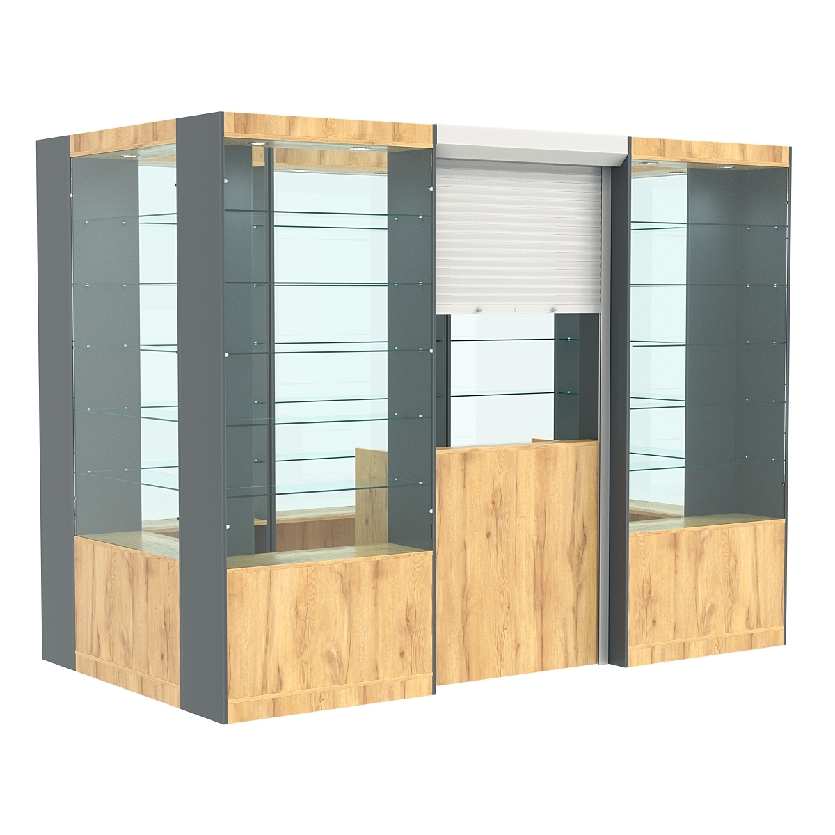 Островной павильон №5-5П (4,05 кв.м) Дуб Золотистый и Темно-Серый