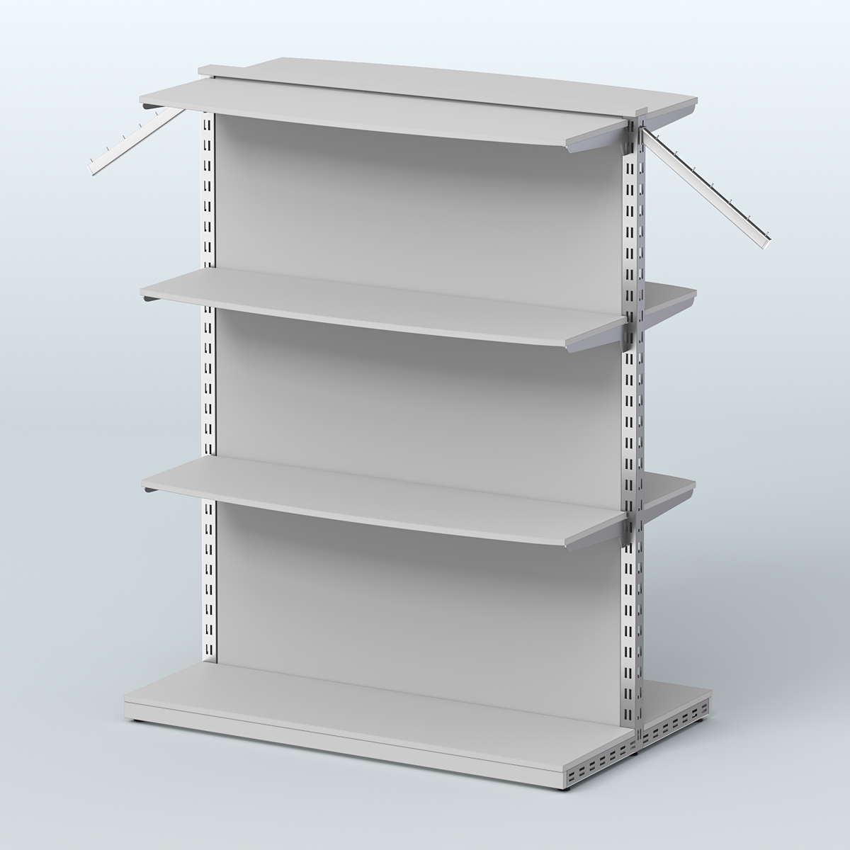 Система ЭЛЕГАНТ островная с задней стенкой и шестью закругленными полками ДСП №15 Серый