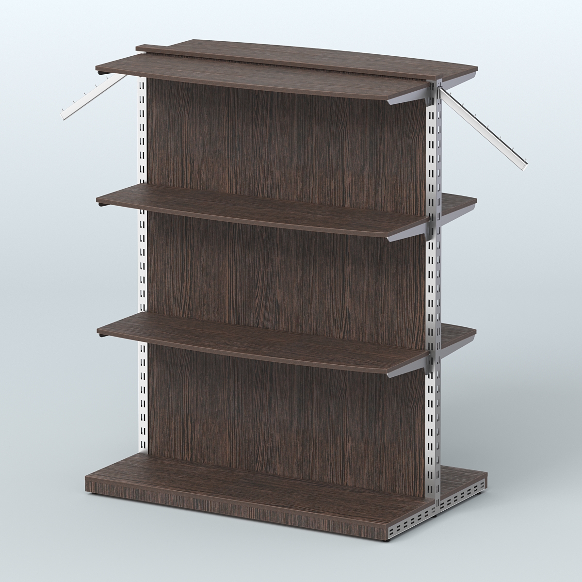 Система ЭЛЕГАНТ островная с задней стенкой и шестью закругленными полками ДСП №15 Дуб Венге