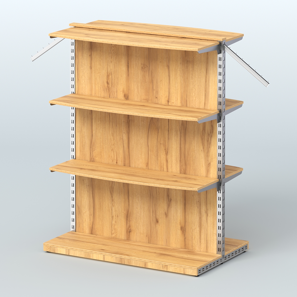 Система ЭЛЕГАНТ островная с задней стенкой и шестью закругленными полками ДСП №15 Дуб Золотистый