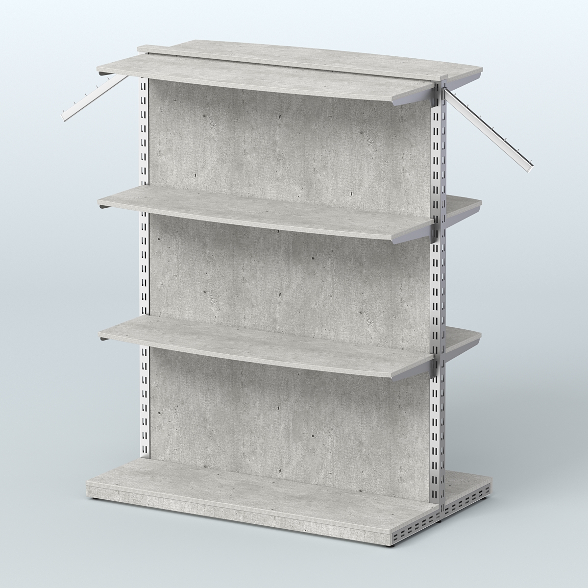 Система ЭЛЕГАНТ островная с задней стенкой и шестью закругленными полками ДСП №15 Метрополитан Грей