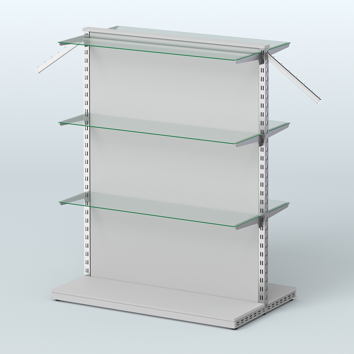 Система ЭЛЕГАНТ островная с ДСП и шестью полками из стекла №16 Серый