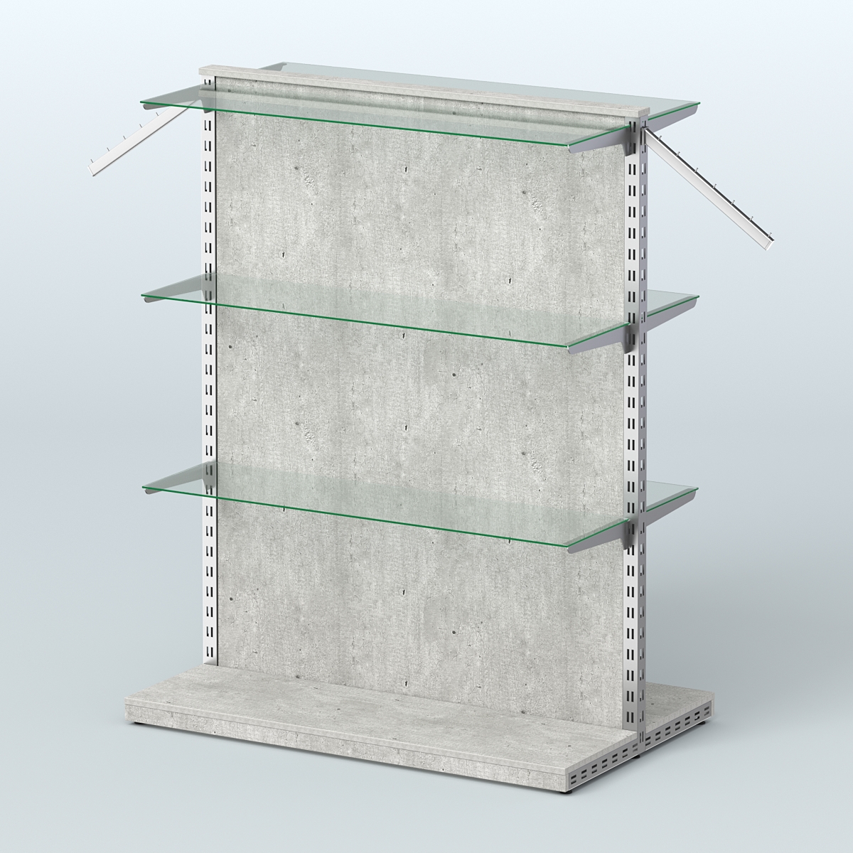 Система ЭЛЕГАНТ островная с ДСП и шестью полками из стекла №16 Метрополитан Грей