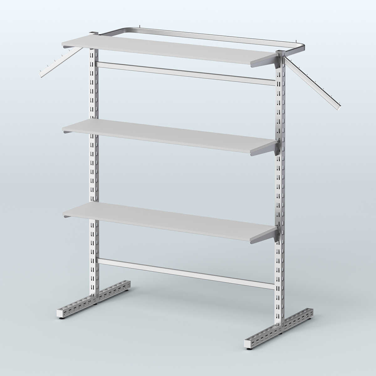 Система ЭЛЕГАНТ островная с полками ДСП №13в Серый