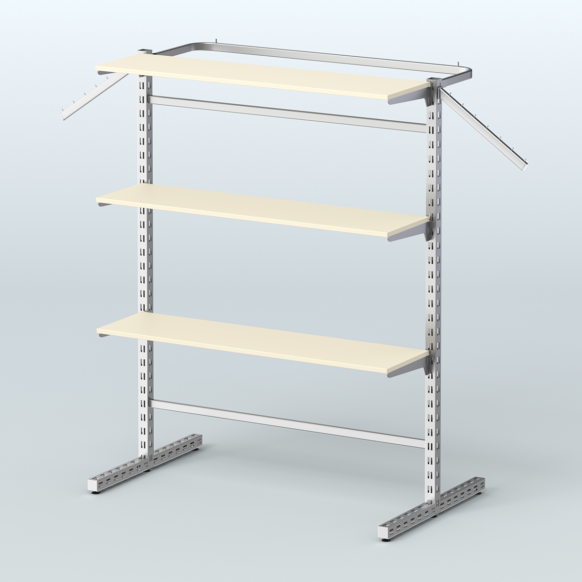Система ЭЛЕГАНТ островная с полками ДСП №13в Крем Вайс