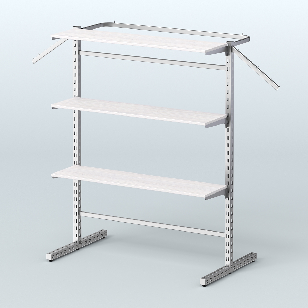 Система ЭЛЕГАНТ островная с полками ДСП №13в Ясень Анкор светлый