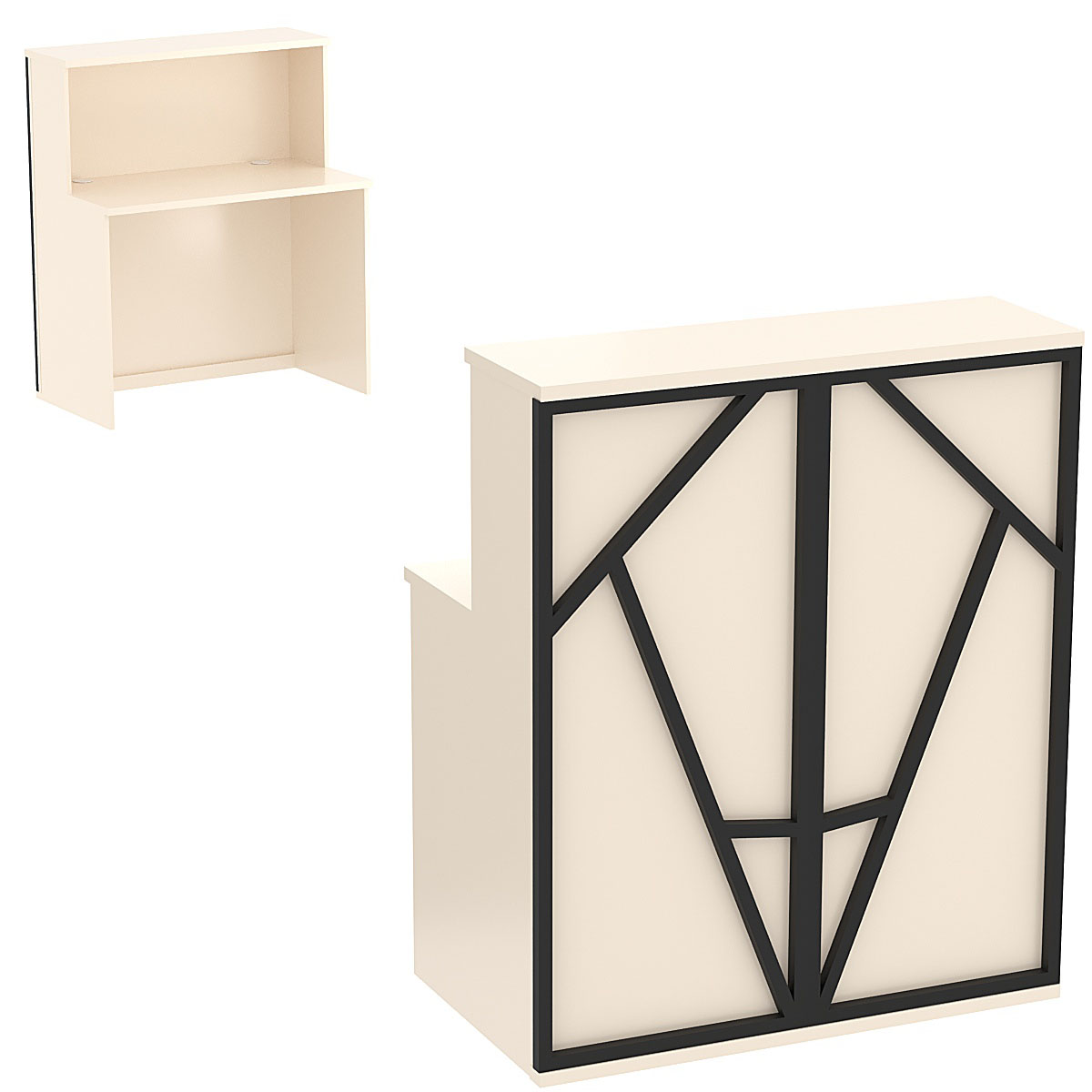 Ресепшен серии ЛОФТ - АЛЬФА №1 (декор №2) Крем Вайс