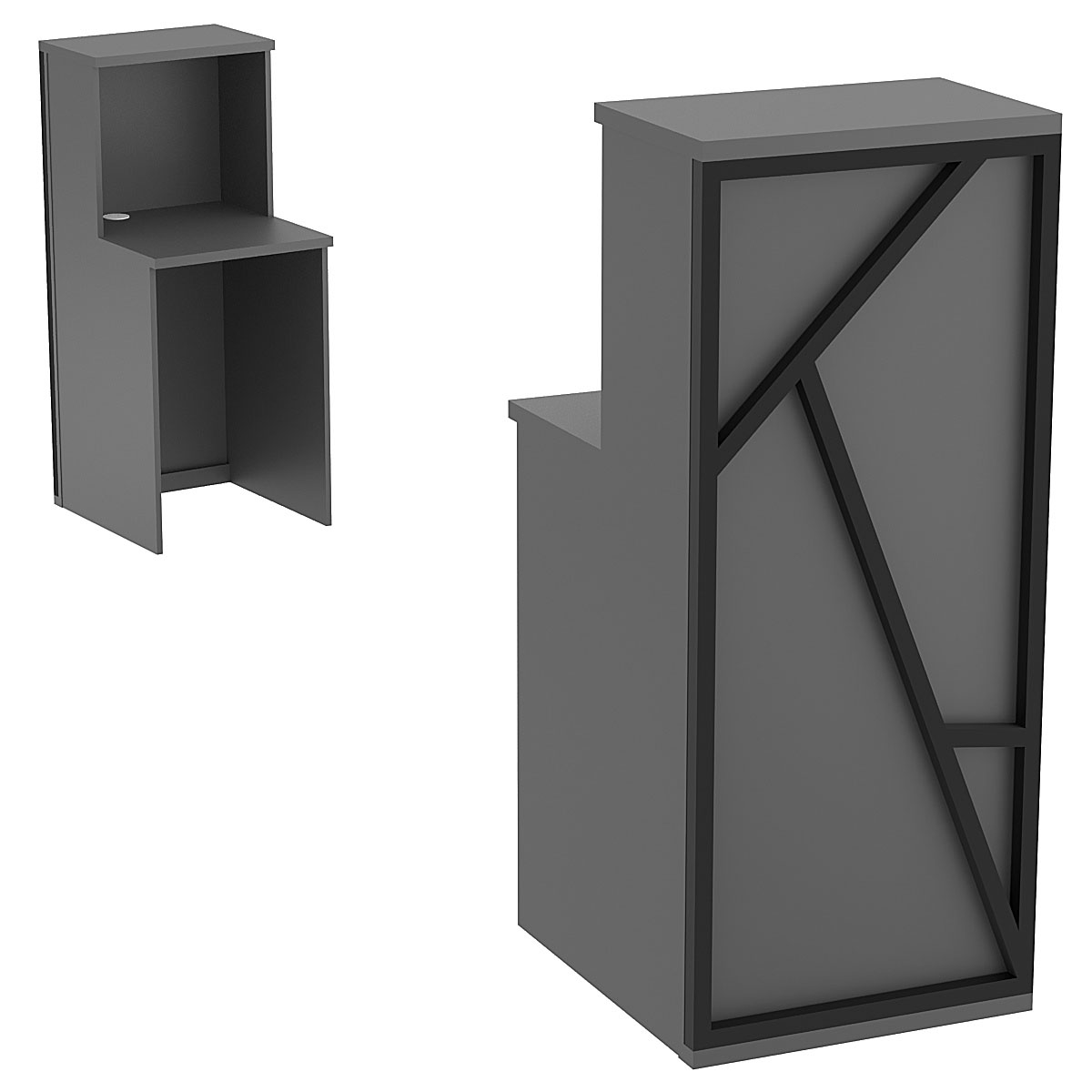 Ресепшен серии ЛОФТ - АЛЬФА №2 (декор №2) Антрацит