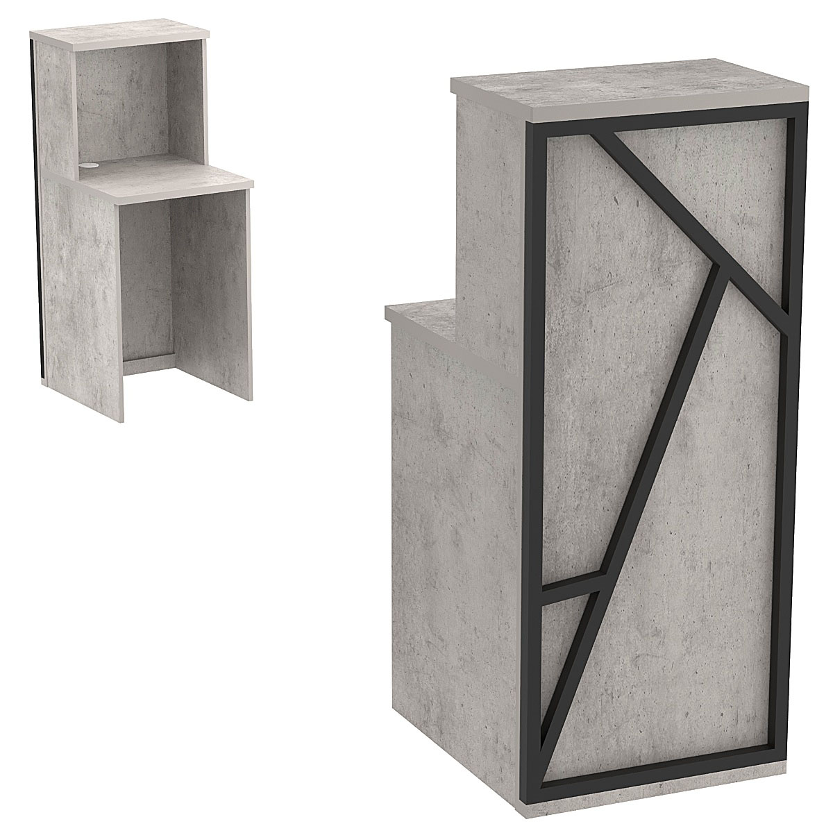 Ресепшен серии ЛОФТ - АЛЬФА №2 (декор №3) Бетон Чикаго светло-серый F186 ST9