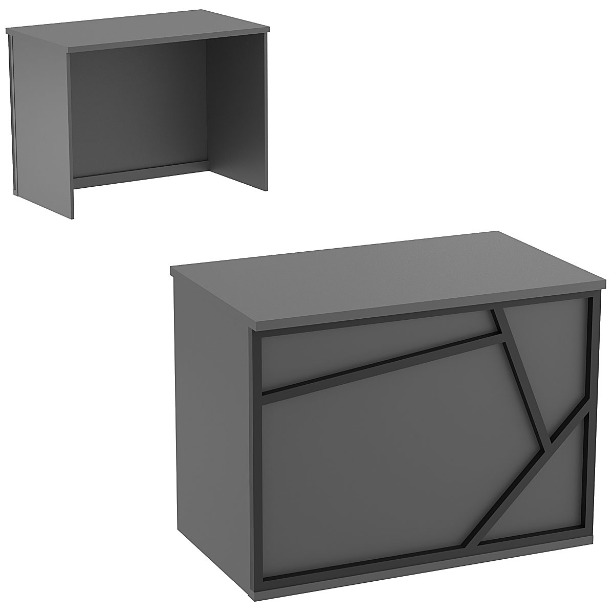 Ресепшен - стол серии ЛОФТ - АЛЬФА №1 (декор №1) Антрацит
