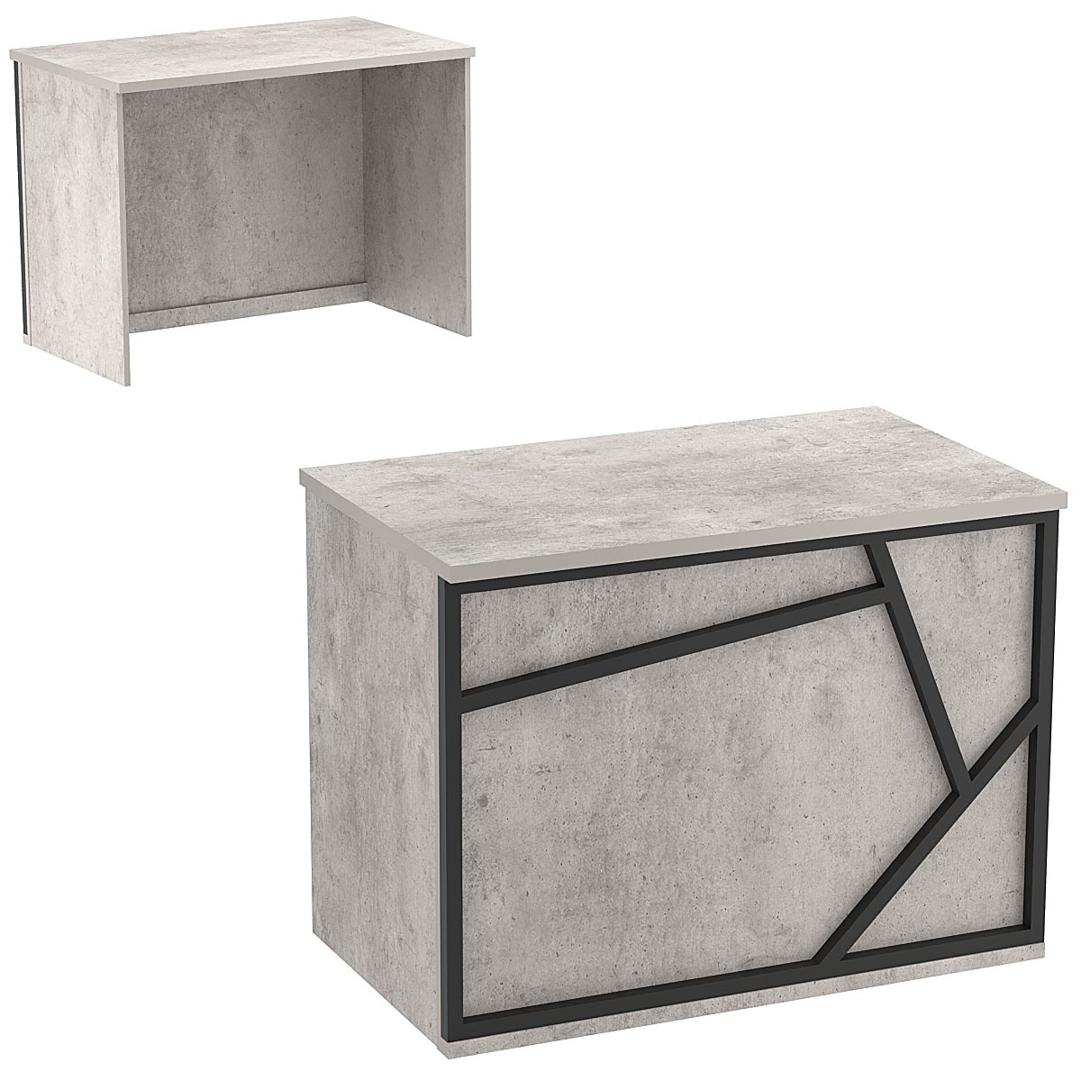 Ресепшен - стол серии ЛОФТ - АЛЬФА №1 (декор №1) Бетон Чикаго светло-серый F186 ST9