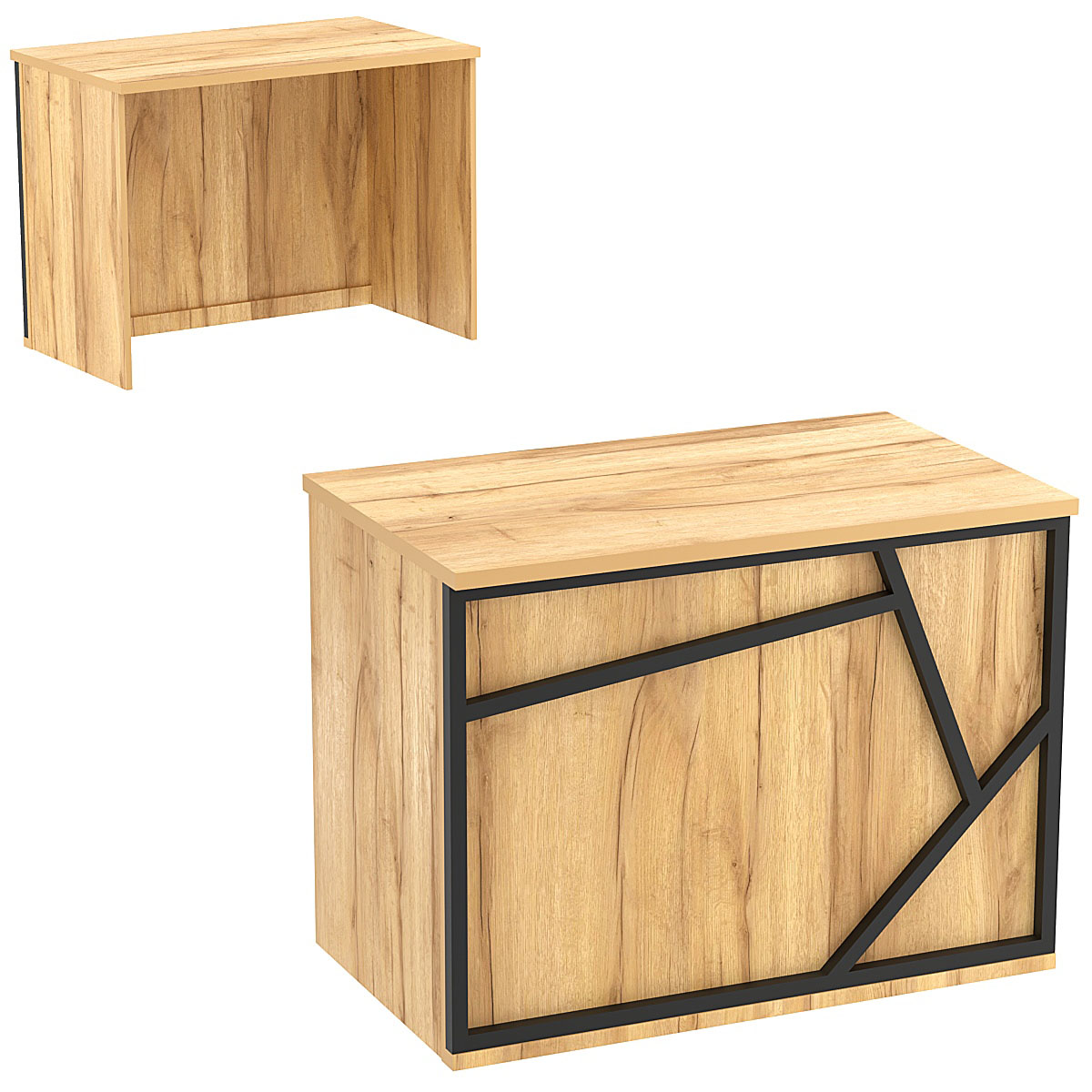 Ресепшен - стол серии ЛОФТ - АЛЬФА №1 (декор №1) Дуб Золотистый