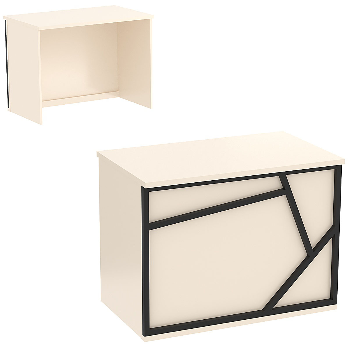 Ресепшен - стол серии ЛОФТ - АЛЬФА №1 (декор №1) Крем Вайс