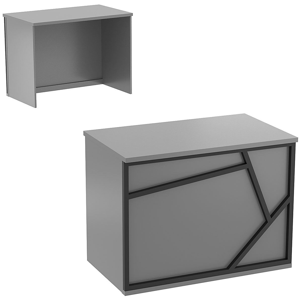 Ресепшен - стол серии ЛОФТ - АЛЬФА №1 (декор №1) Темно-Серый