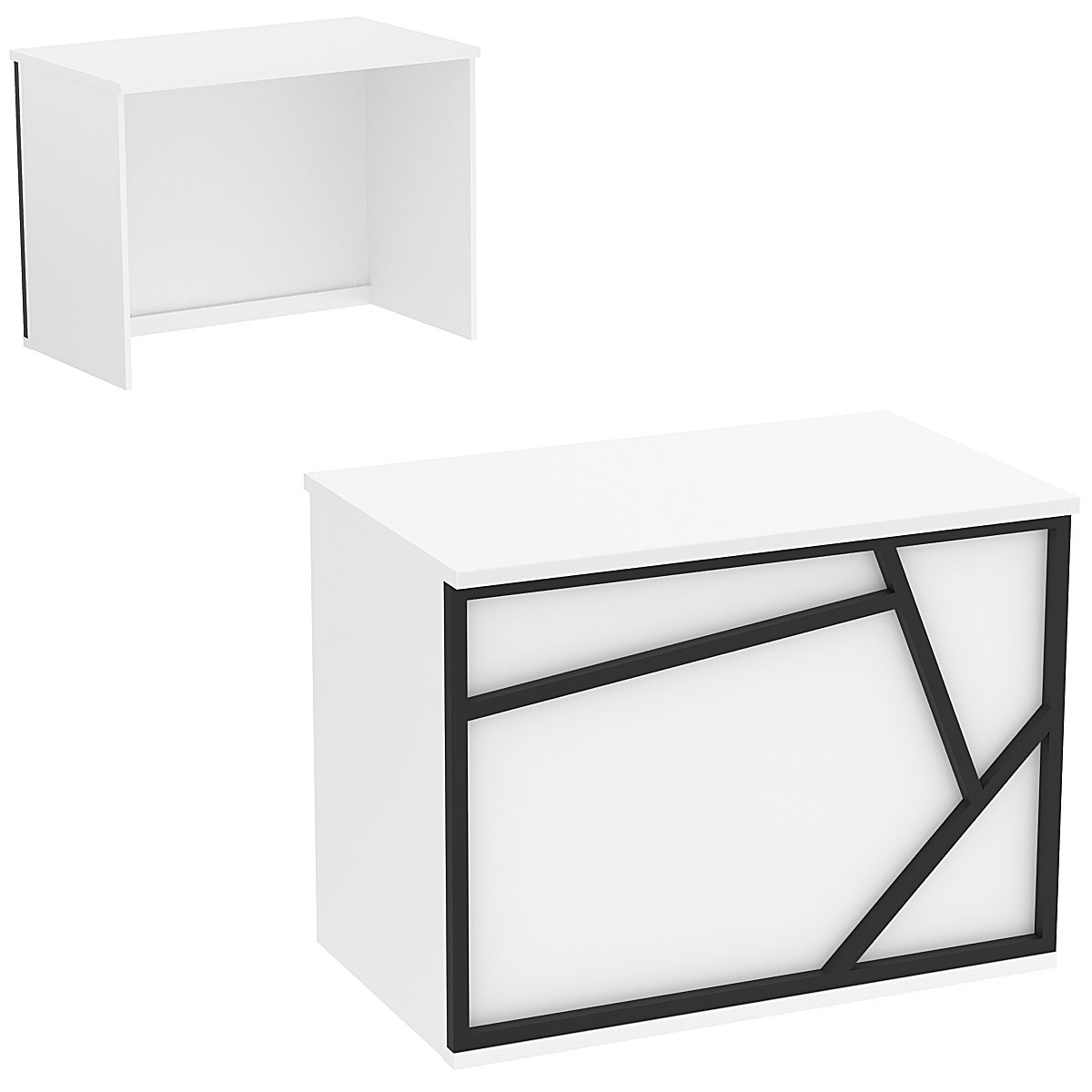 Ресепшен - стол серии ЛОФТ - АЛЬФА №1 (декор №1) Белый