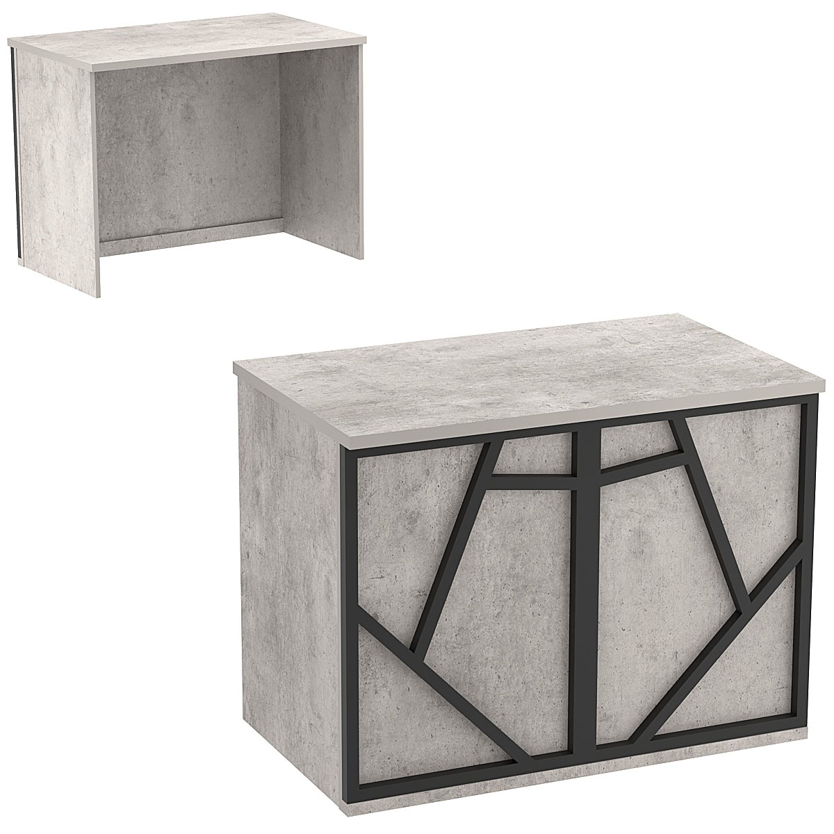 Ресепшен - стол серии ЛОФТ - АЛЬФА №1 (декор №2) Бетон Чикаго светло-серый F186 ST9