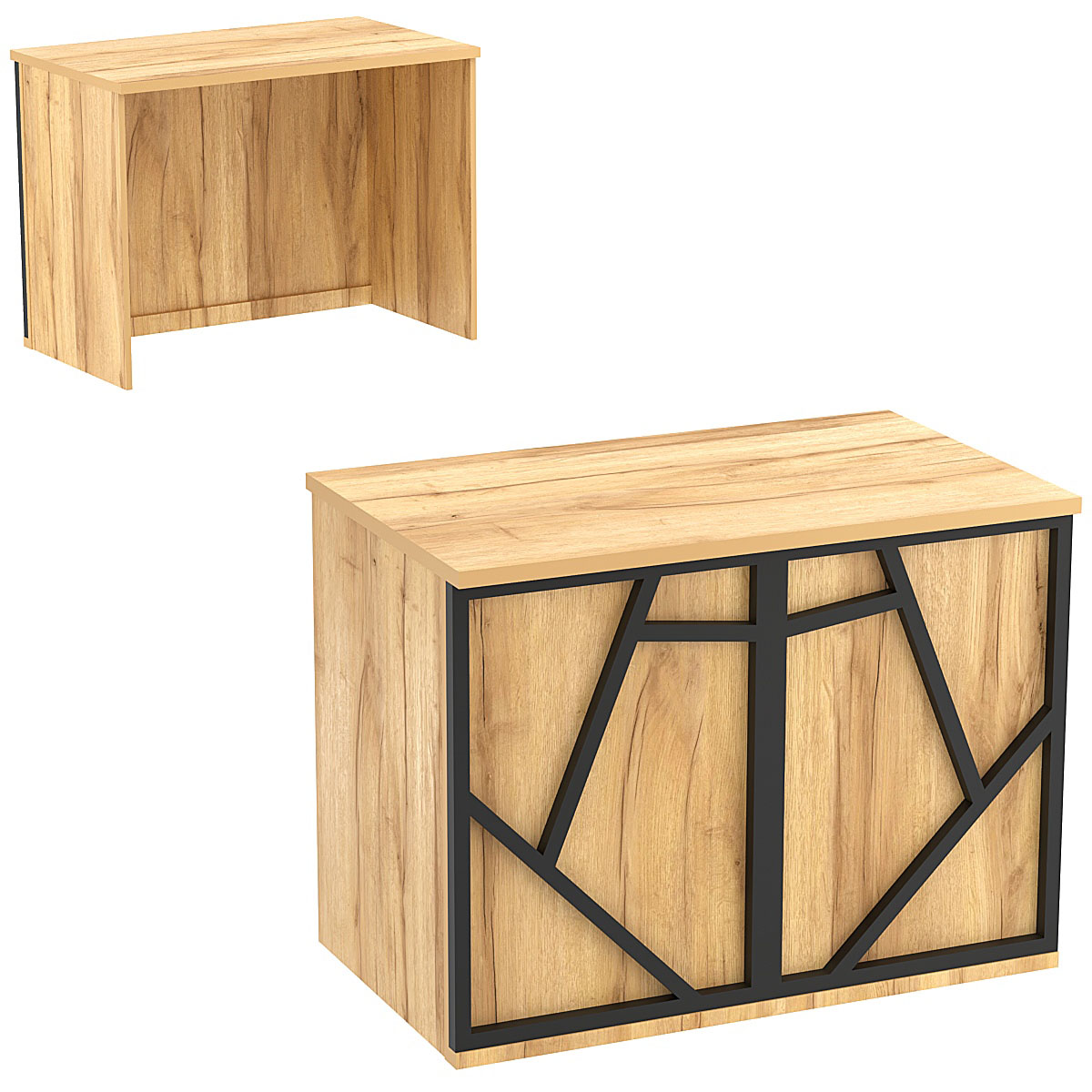 Ресепшен - стол серии ЛОФТ - АЛЬФА №1 (декор №2) Дуб Золотистый