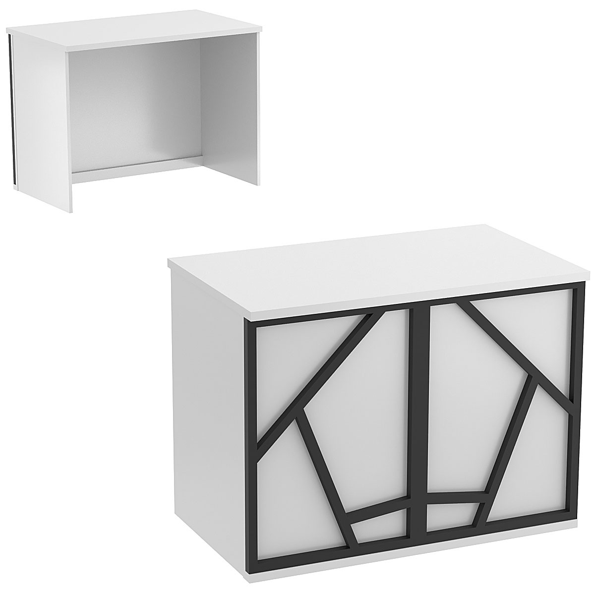 Ресепшен - стол серии ЛОФТ - АЛЬФА №1 (декор №3) Серый