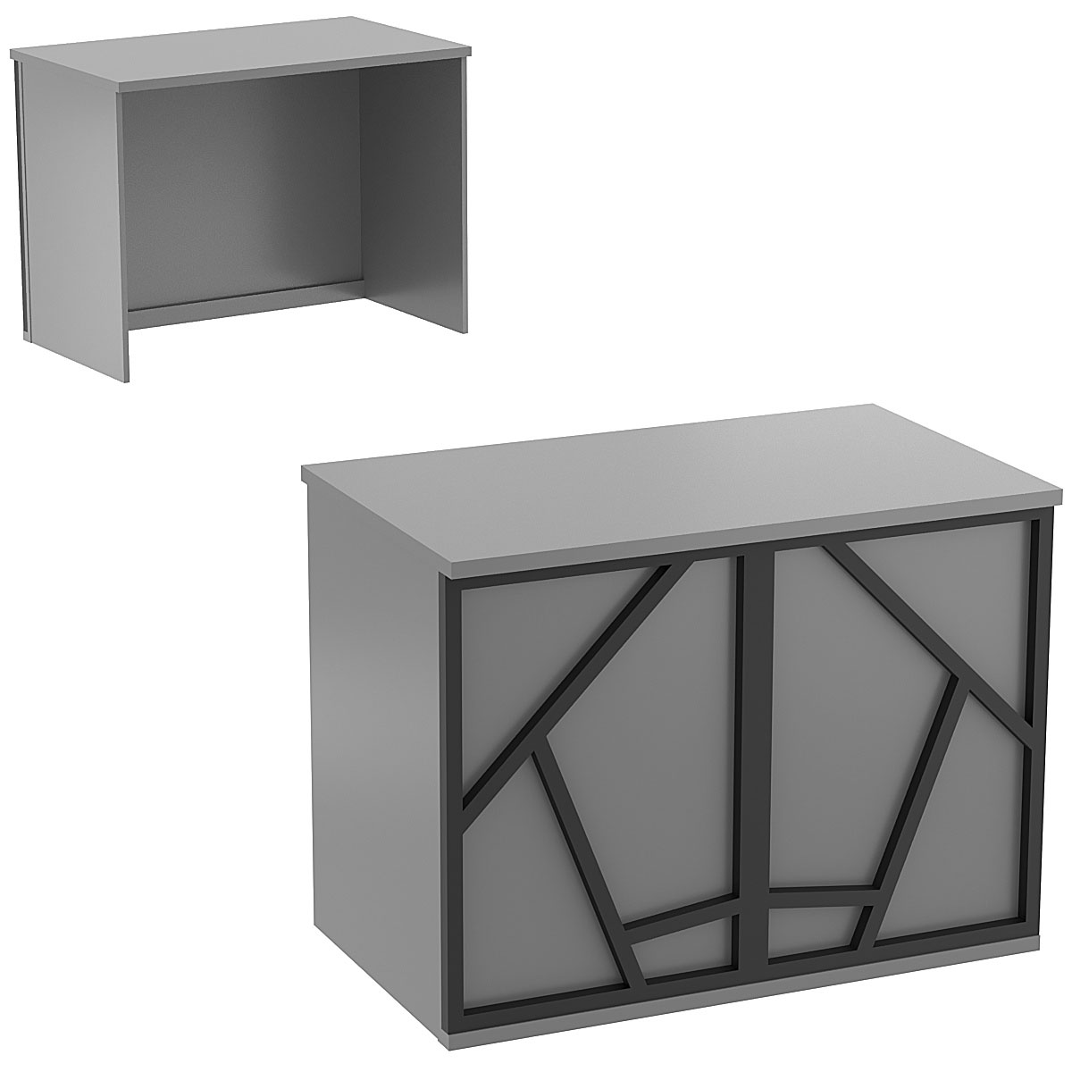 Ресепшен - стол серии ЛОФТ - АЛЬФА №1 (декор №3) Темно-Серый