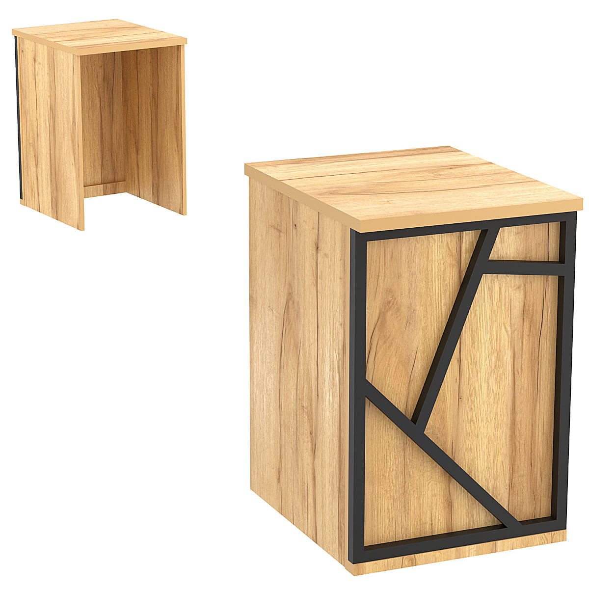 Ресепшен - стол серии ЛОФТ - АЛЬФА №2 (декор №2) Дуб Золотистый