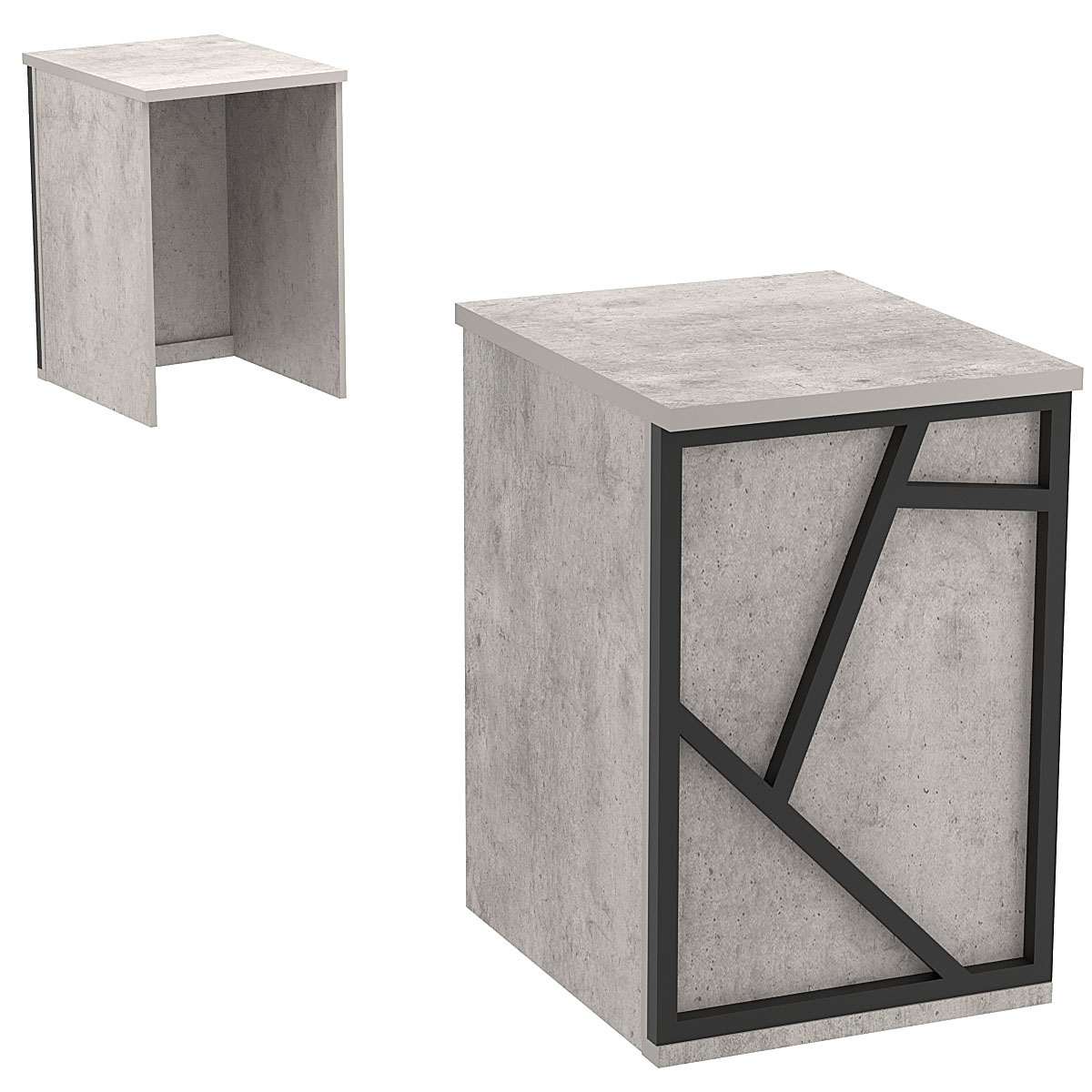 Ресепшен - стол серии ЛОФТ - АЛЬФА №2 (декор №2) Бетон Чикаго светло-серый F186 ST9